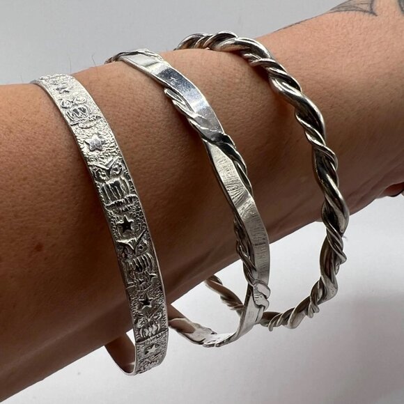 9” Taxco Mexico 925 silver bangles - Picture 5 of 5